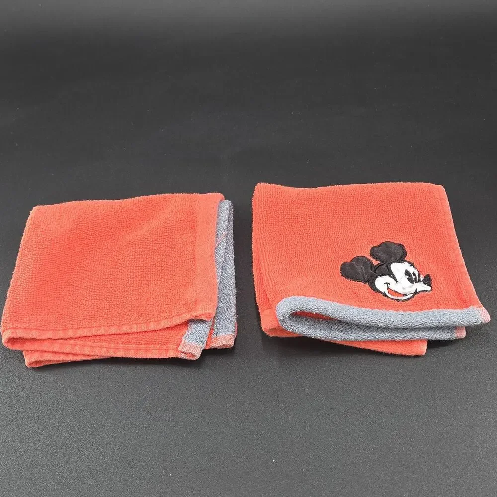 12 Disney Mickey Mouse Wash Clothes Red White Black Salmon
